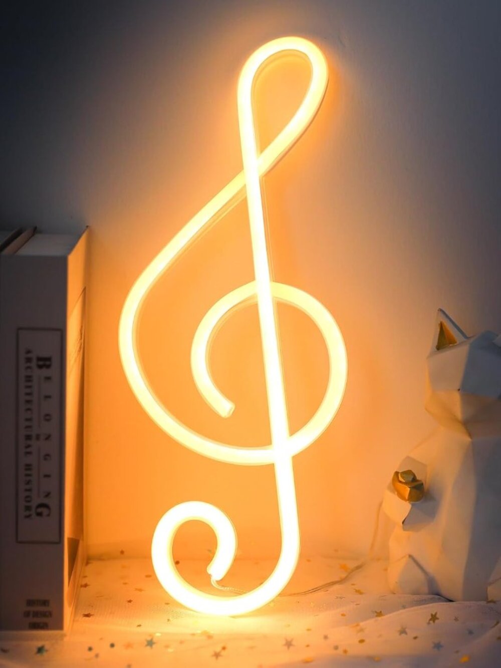Music Note Neon Signs LED Light Sign for Wall Decor Battery/USB Operated Night L